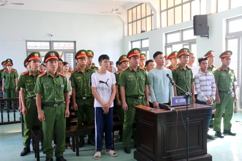 Các bị cáo tại phiên tòa. (Ảnh: Nguyễn Thanh /TTXVN)