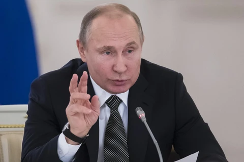 Ảnh tư liệu: Tổng thống Nga Vladimir Putin phát biểu tại cuộc họp ở Moskva. (Nguồn: AFP/TTXVN)