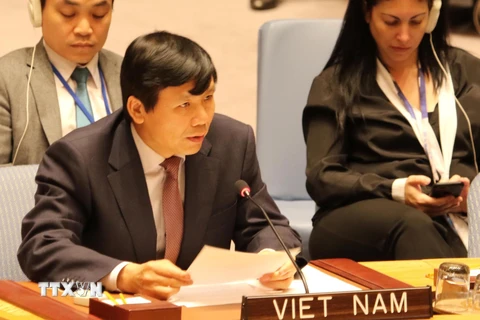 Đại sứ Đặng Đình Quý, Trưởng Phái đoàn đại diện thường trực Việt Nam tại Liên hợp quốc. (Ảnh: Hữu Hoàng/TTXVN)