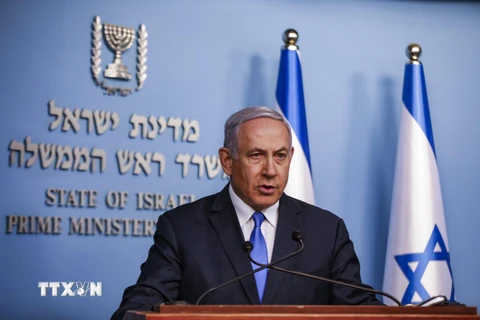 Thủ tướng Israel Benjamin Netanyahu phát biểu tại Jerusalem. (Nguồn: AFP/TTXVN)