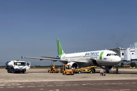 Hãng hàng không Bamboo Airways mới được khai thác thương mại từ tháng 1/2019, là hãng hàng không thứ 4 của Việt Nam khai thác các đường bay trong nước. (Ảnh: Huy Hùng/TTXVN)