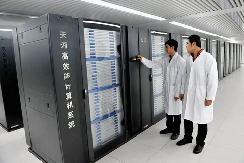 Một hệ thống siêu máy tính ở Trung Quốc. (Nguồn: Analytics India Magazine)