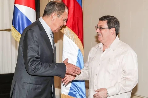 Bộ trưởng Ngoại giao Cuba Bruno Rodríguez và người đồng cấp Nga Sergei Lavrov trong cuộc gặp ở La Habana. (Nguồn: TASS)