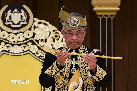 uốc vương Malaysia Abdullah Sultan Ahmad Shah tại lễ đăng quang ở Kuala Lumpur ngày 30/7/2019. (Nguồn: AFP/TTXVN)