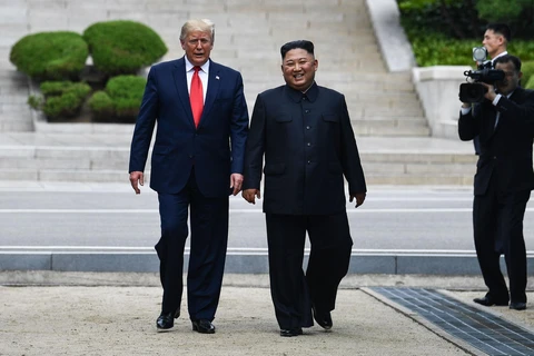 Tổng thống Mỹ Donald Trump và nhà lãnh đạo Triều Tiên Kim Jong-un. (Nguồn: AFP)