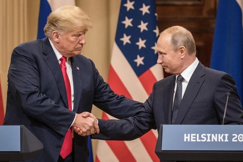 Tổng thống Mỹ Donald Trump và người đồng cấp Nga Vladimir Putin. (Nguồn: Getty Images)