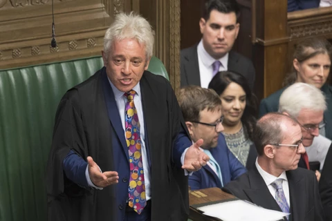 Chủ tịch Hạ viện Anh John Bercow (trái) phát biểu tại phiên họp của Hạ viện ở London ngày 9/9/2019. (Nguồn: AFP/TTXVN)