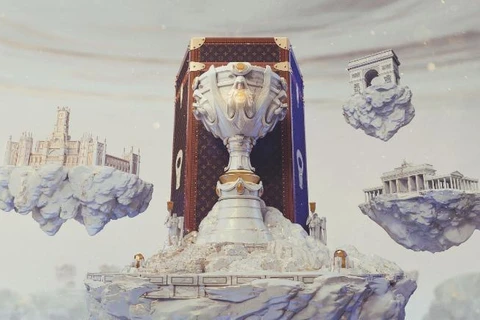 Mẫu cúp vô địch chung kết Liên minh Huyền thoại do Louis Vuitton thiết kế. (Nguồn: Riot Games)