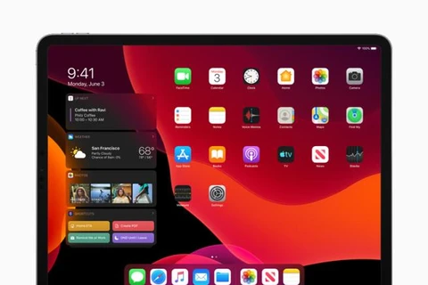 Giao diện màn hình chính của iPadOS trên máy tính bảng iPad. (Nguồn: Apple)