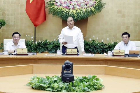 Thủ tướng Chính phủ Nguyễn Xuân Phúc chủ trì phiên họp Chính phủ thường kỳ tháng 9. (Ảnh: Thống Nhất/TTXVN)