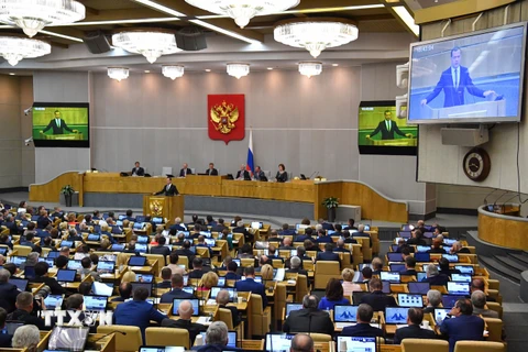Ảnh tư liệu: Toàn cảnh cuộc họp Duma Quốc gia (Hạ viện) Nga tại Moskva. (Nguồn: AFP/TTXVN)