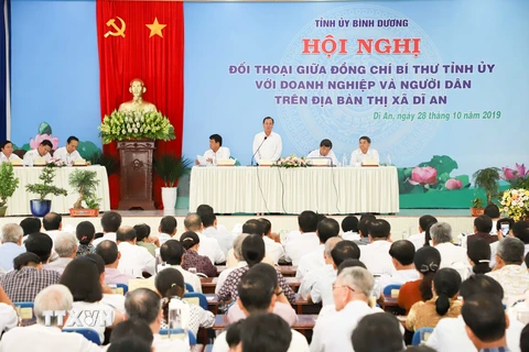 Quang cảnh buổi đối thoại. (Ảnh: Nguyễn Văn Việt/TTXVN)