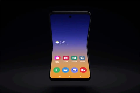 Bản dựng thiết kế mẫu điện thoại màn hình gập mới của Samsung. (Nguồn: Samsung)