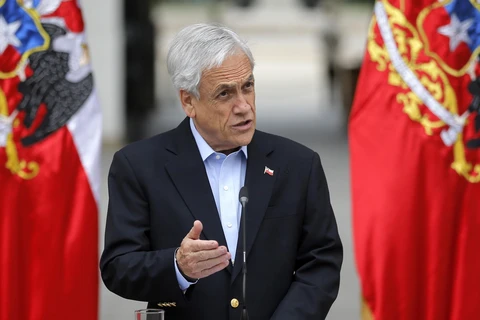 Tổng thống Chile Sebastian Pinera phát biểu tại Santiago ngày 26/10/2019. (Nguồn: AFP/TTXVN)
