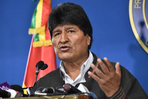 Tổng thống Bolivia Evo Morales tại cuộc họp báo ở El Alto ,Bolivia, ngày 9/11. (Nguồn: AFP/TTXVN)