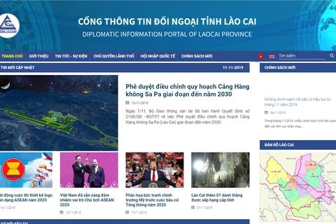 Giao diện cổng thông tin đối ngoại tỉnh Lào Cai.