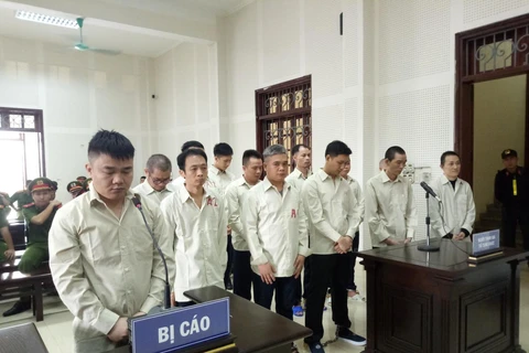 Các bị cáo tại phiên tòa. (Nguồn: conganquangninh.gov.vn)