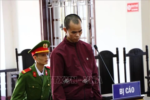 Bị cáo Bùi Văn Huỳnh tại phiên tòa sơ thẩm. (Ảnh: Thanh Hải/TTXVN)