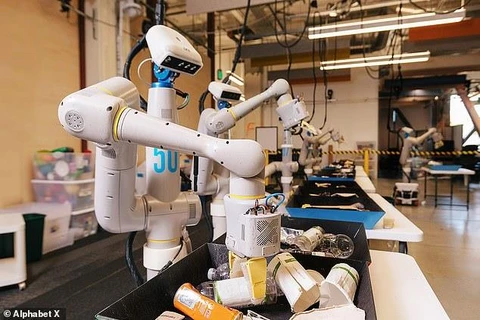 Hệ thống robot phân loại rác văn phòng của Google. (Nguồn: Alphabet X)