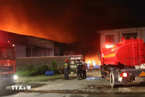 Hình ảnh vụ cháy dữ dội tại khu công nghiệp Biên Hòa 2