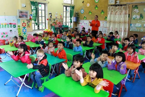 Lớp học mầm non tại xã Đông Phương, huyện Đông Hưng, Thài Bình. Ảnh minh họa. (Ảnh: Thế Duyệt/TTXVN)