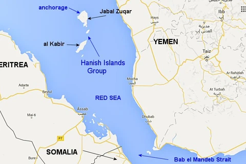 Ví trí đảo đảo Zuqar trên bản đồ. (Nguồn: Russ Swan - WordPress.com)