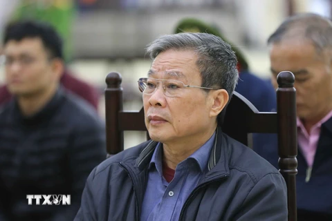 Bị cáo Nguyễn Bắc Son (sinh năm 1953, cựu Bộ trưởng Bộ Thông tin và Truyền thông) tại phiên xét xử. (Ảnh: Doãn Tấn/TTXVN)