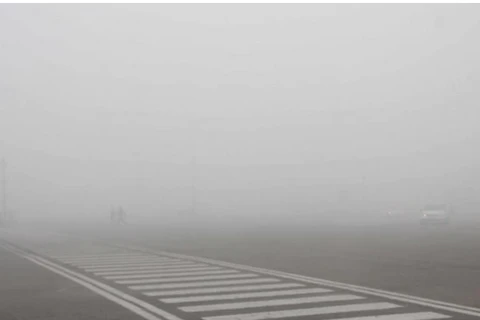 Sương mù dày đặc ở sân bay New Delhi. (Nguồn: IANS)