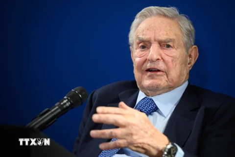 Tỷ phú Mỹ George Soros phát biểu tại Diễn đàn Kinh tế thế giới (WEF) ở Davos, Thụy Sĩ. (Nguồn: AFP/TTXVN)