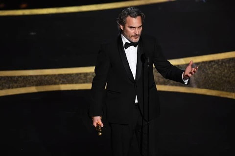 Joaquin Phoenix trên sân khấu Oscar 2020. (Nguồn: Getty Images)