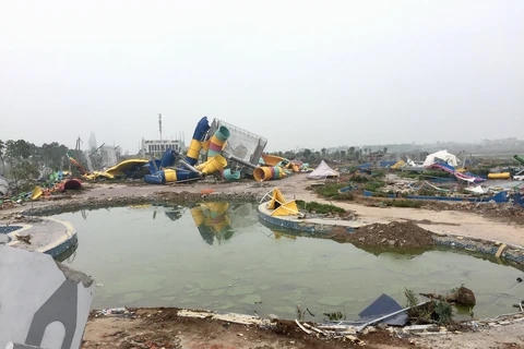 Toàn cảnh khu vực Công viên nước Thanh hà sau khi bị cưỡng chế. (Ảnh: Nguyễn Thắng/TTXVN)