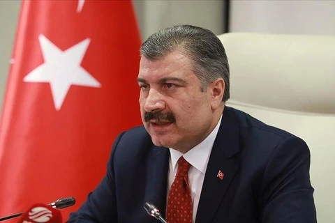 Bộ trưởng Y tế Thổ Nhĩ Kỳ Fahrettin Koca phát biểu tại buổi họp báo ở Ankara. (Nguồn: aa.com.tr)