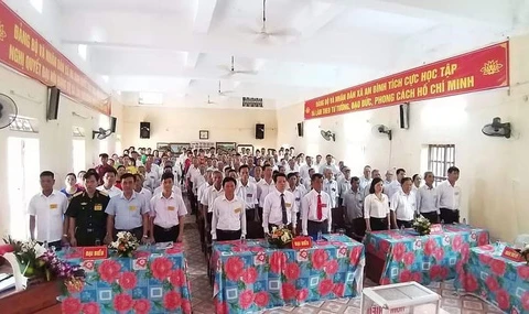Quang cảnh kỳ đại hội Đảng bộ xã An Bình, huyện Kiến Xương, tỉnh Thái Bình nhiệm kỳ 2020-2025 tổ chức ngày 13/5. (Nguồn: Báo Tuổi trẻ)