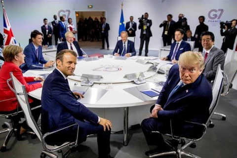 Tổng thống Mỹ Donald Trump và các nhà lãnh đạo G7 tại hội nghị ở Pháp năm 2019. (Nguồn: Reuters)