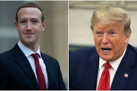 Giám đốc điều hành Facebook Mark Zuckerberg và Tổng thống Mỹ Donald Trump. (Nguồn: Getty Images)