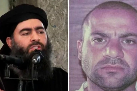 Chân dung thủ lĩnh tổ chức Nhà nước Hồi giáo tự xưng (IS) bị lực lượng Mỹ tiêu diệt Abu Bakr al-Baghdadi (trái) và người được cho là sẽ kế nhiệm Amir Mohammed Abdul Rahman al-Mawli. (Nguồn: Newstrack/TTXVN)
