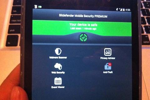 Sản phẩm Mobile Security của Bitdefender trên thiết bị Android (Ảnh:PV/Vietnam+)