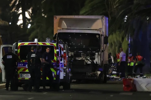 Chiếc xe tải gây ra vụ khủng bố đẫm máu. (Nguồn: Getty)