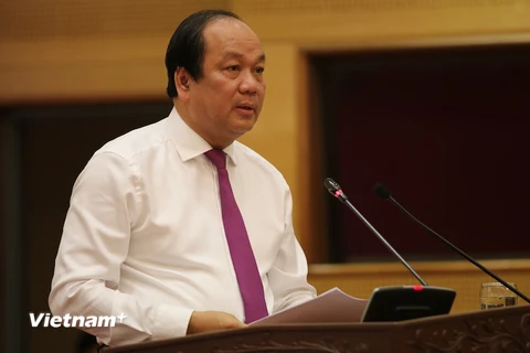 Bộ trưởng Chủ nhiệm Văn phòng Chính phủ Mai Tiến Dũng lên tiếng vụ Trịnh Vĩnh Bình. (Ảnh: Minh Sơn/Vietnam+)
