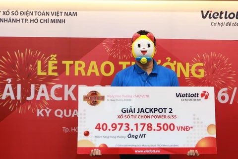 Khách hàng trúng giải Jackpot gần 41 tỷ đồng là ông N.T đến từ Thành phố Hồ Chí Minh. (Ảnh: Vietlott)