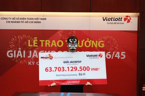 Người chơi may mắn đã trúng giải Jackpot trị giá hơn 63,7 tỷ đồng. (Ảnh: Vietlott)