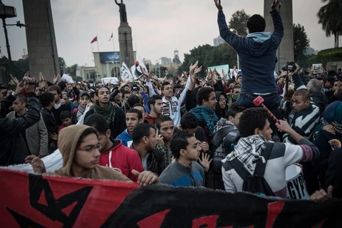 Người biểu tình Ai Cập tại thủ đô Cairo ngày 16/12. (Nguồn: THX/ TTXVN)