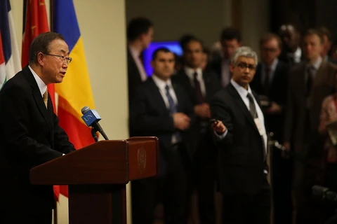 Tổng thư ký Ban Ki-moon bày tỏ quan ngại trước tình hình căng thẳng tại Ukraine. (Nguồn:AFP/TTXVN)