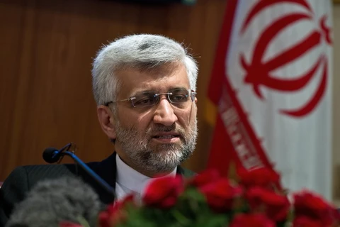 Trưởng đoàn đàm phán Hạt nhân Iran trong một cuộc họp báo. (Nguồn:AFP/ TTXVN)