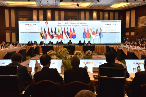 Hội nghị Bộ trưởng RCEP lần thứ bảy tại Bangkok, Thái Lan ngày 8/9. (Nguồn: TTXVN)