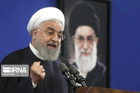 Trong ảnh: Tổng thống Iran Hassan Rouhani phát biểu tại một sự kiện ở Tehran. (Nguồn: IRNA/TTXVN)
