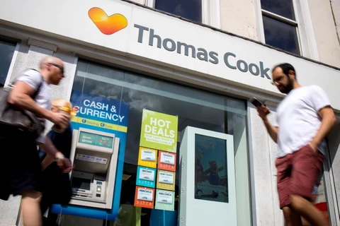 Trong ảnh: Một chi nhánh của công ty lữ hành Thomas Cook tại London, Anh, ngày 12/7/2019. (Nguồn: AFP/TTXVN)