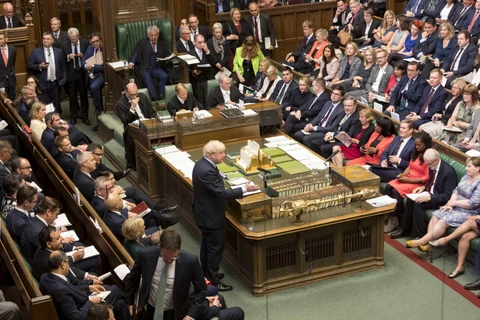 Trong ảnh: Thủ tướng Anh Boris Johnson phát biểu tại phiên họp Hạ viện ở thủ đô London ngày 3/9/2019. (Nguồn: AFP/TTXVN)