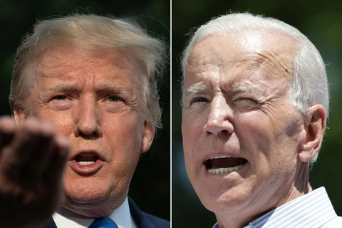 ổng thống Mỹ Donald Trump (trái) và ứng viên tranh cử Tổng thống Mỹ năm 2020 Joe Biden (phải). (Nguồn: AFP/TTXVN)
