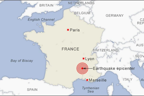Động đất mạnh bất thường ở Đông Nam nước Pháp         